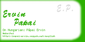 ervin papai business card