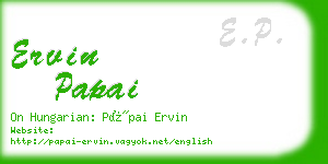 ervin papai business card